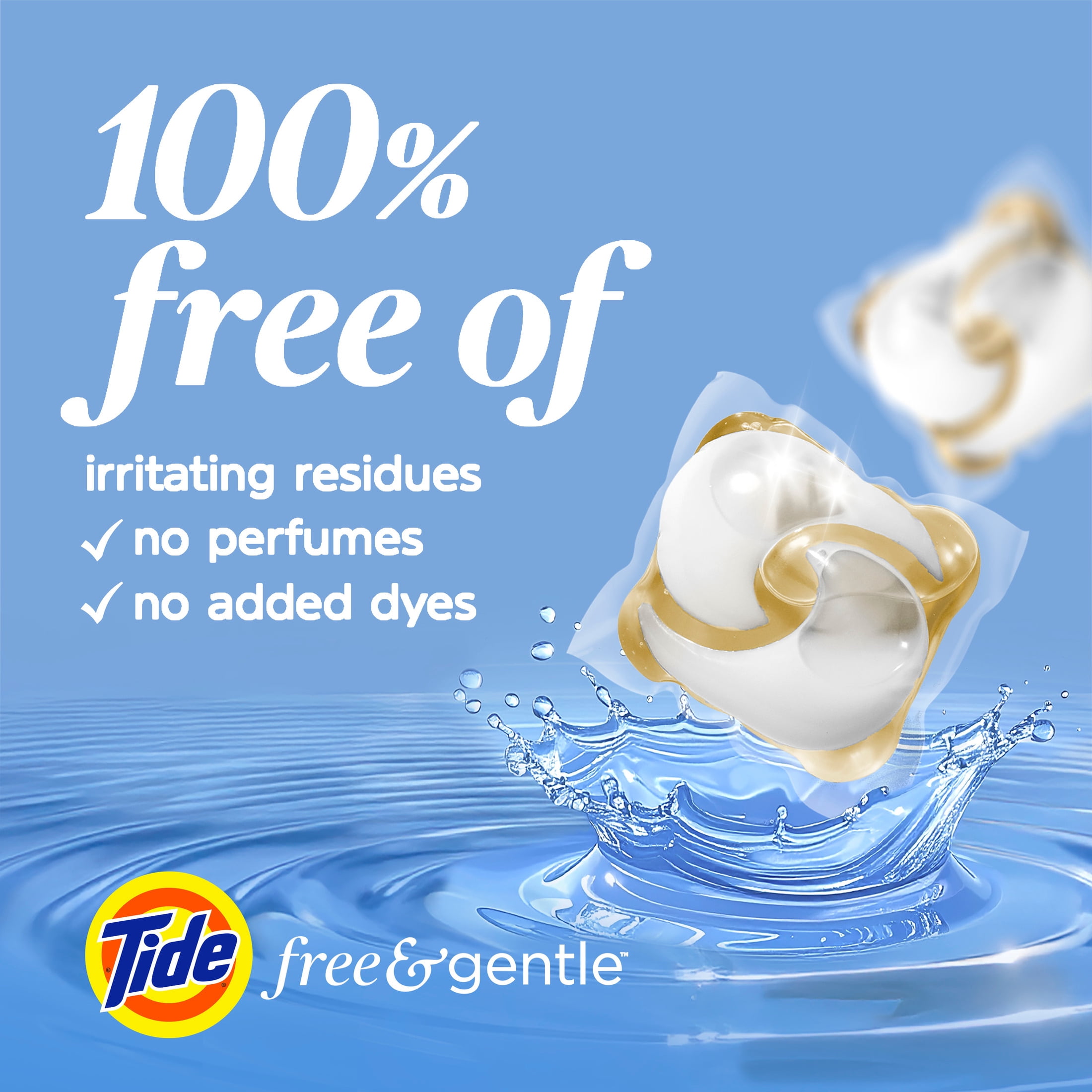 (6 pack) Tide PODS Laundry Detergent Soap Pacs, Free and Gentle, Hypoallergenic, Unscented, 14 Count