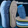 thumbnail image 3 of 4Pcs Memory Foam Orthopedic Insoles for Shoes Antibacterial Deodorization Sweat Absorption Insert Sport Shoes Running Pads Blue-2pcs 41-42, 3 of 6