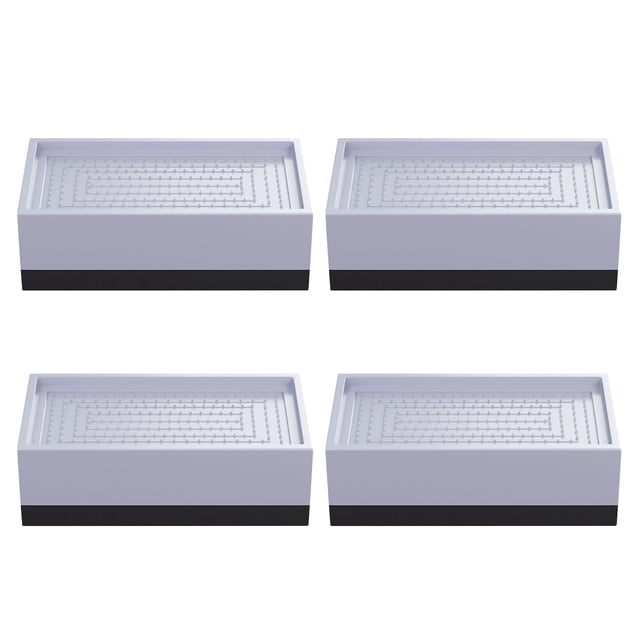 Lot de 4 Patins de Pieds pour Laveuse Carrés, Patins Anti-Vibration Antidérapants, Réduction des Chocs et du Bruit, Hauteur Ajustable, pour Laveuse, Sécheuse, Réfrigérateur, Meubles, Électroménagers