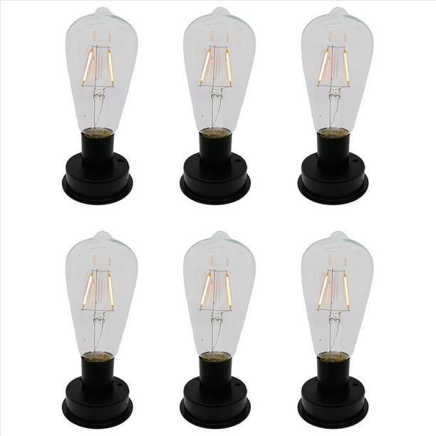 Bombilla de de Tungsteno LED Solar, 6 Unidad, 2800K, Sensores de Luz Automáticos, Cerca de Luces Nocturnas para Lámpara de Jardín (8,5 cm)