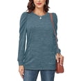 thumbnail image 4 of Fantaslook Fall Sweatshirts for Women Crewneck Puff Sleeve Tops Fashion Shirts, 4 of 8