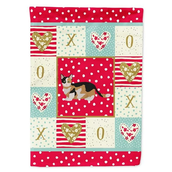 Carolines Treasures CK5650CHF 28 x 0.01 x 40 in. Munchkin Cat Love Canvas House Flag