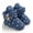 Blue, variant on Newborn Baby Boy Girl Soft Fleece Booties Christmas Shoes Stay On Infant Slippers Socks Shoe Non Skid Gripper Toddler First Walkers Winter Ankle Crib Shoes (Stars Print)