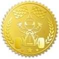 thumbnail image 1 of 100 pegatinas doradas para medallas de premio, 2 pulgadas, con relieve dorado, para sobres de carreras de coches, etiquetas autoadhesivas redondas para certificados., 1 of 9