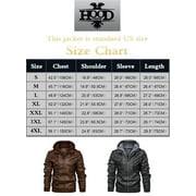 Hood Crew Mens Pu Faux Leather Jacket with Removable Hood Black S
