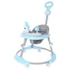 Pgyong Foldable Baby Walker with Adjustable Height,Toddler Activity Walker with High Back Padded Seat & Light Toys,Blue