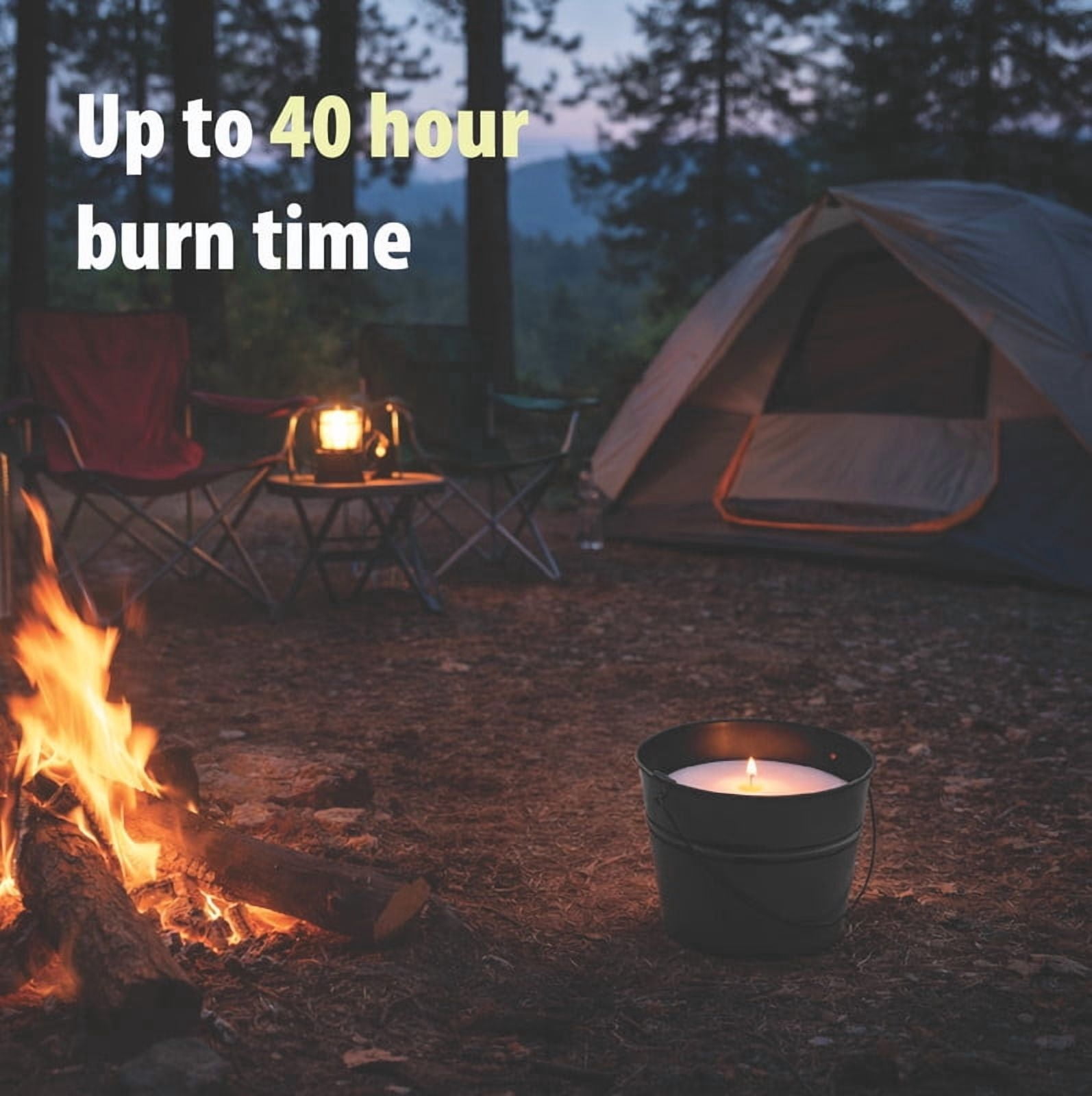 Mainstays Outdoor Citronella Candle - 24oz Metal Bucket | Repels Mosquitoes | Triple Wick | Up to 40 Hours Burn Time