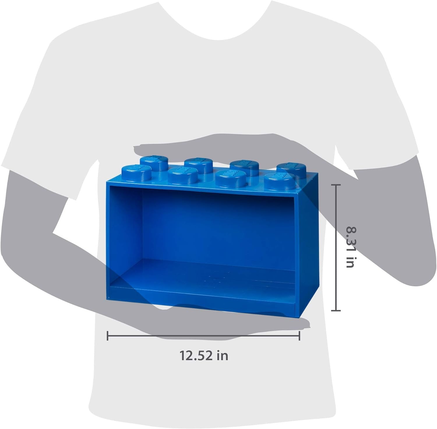 Room Copenhagen LEGO Brick Set with 4-Stud and 8-Stud Box Shelves, Blue