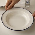 thumbnail image 4 of Two Hat Plates Simple Plate Ceramic Soup Plate Salad Plate Dinner Plate Home Kitchen Restaurant White Circular Plate, 4 of 7