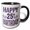 Black/White, variant on 3drose, Glam Purple Flourish Happy 25th Birthday, 11oz Two-tone Yellow Mug
