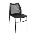 thumbnail image 2 of Flash Furniture Black Stack Chair with Air-Vent Back, Non-Sled Base and Black Powder Coated Metal Frame, 2 of 12