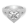 thumbnail image 4 of IGI Certified 4 Carat Heart Shape Lab Grown Diamond Engagement Ring | 14K White Gold | Opulenté Antique Halo Diamond Ring | FG-VS Quality Friendly Diamonds, 4 of 6