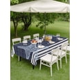 thumbnail image 4 of Outdoor Tablecloth with Umbrella Hole for Patio/Picnic/Party/Camping, Navy Blue Starfish Waterproof Table Cloth Rectangle Table Cover Washable, Coastal Summer Beach Ocean Striped (60"x 102"), 4 of 9