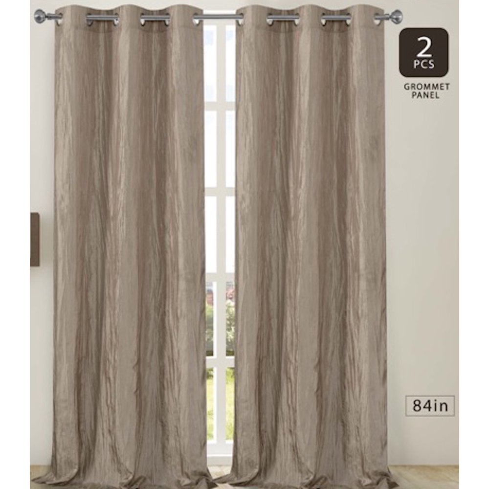 Dainty Home Jackson Crushed Silk Grommet Window Curtain Panel Pair