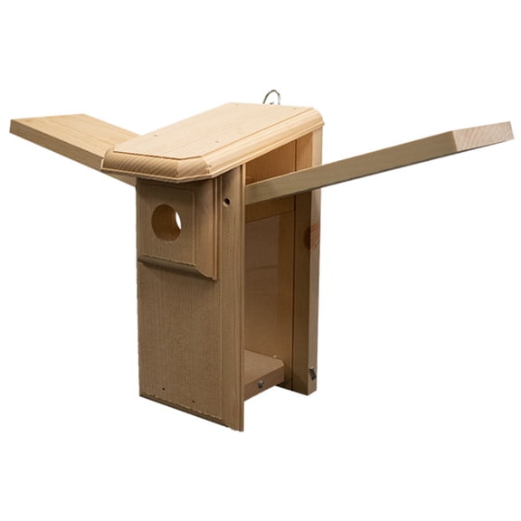 2 Side Open Bluebird House | Observation Nest Box with Clear Viewing Panel & Predator Guard | Hinged Easy-Clean Sides | 1" Pine Insulated Birdhouse | 1.5" Entry | Handcrafted in Maine, USA