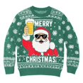 thumbnail image 3 of KHONTS Men's Christmas Sweater Funny Snowflake Santa Hilarious Xmas Claus Soft Pullover Long Sleeve Knitted Sweaters Green M, 3 of 4