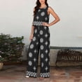 thumbnail image 5 of Zynoxe 2 Piece Sets for Women Going Out Comfy Crew Neck Sleeveless Crop Top Drawstring Waist Wide Leg Pants Suit Stylish Geometric Print Summer Sets Versatile Casual Beach Vacation Outfits S, 5 of 7