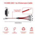 thumbnail image 2 of Billion Rich 2 Pies/65 Cm Conector Sae Y Divisor 1 A 4 Cable De Extensión Compatible Con Conexión Y Transferencia Solar (12 Awg 1 A 4), 2 of 5