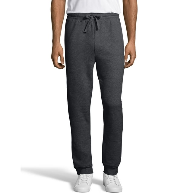 Hanes Mens EcoSmart Fleece Jogger Sweatpant with Pockets, L, Charcoal Heather