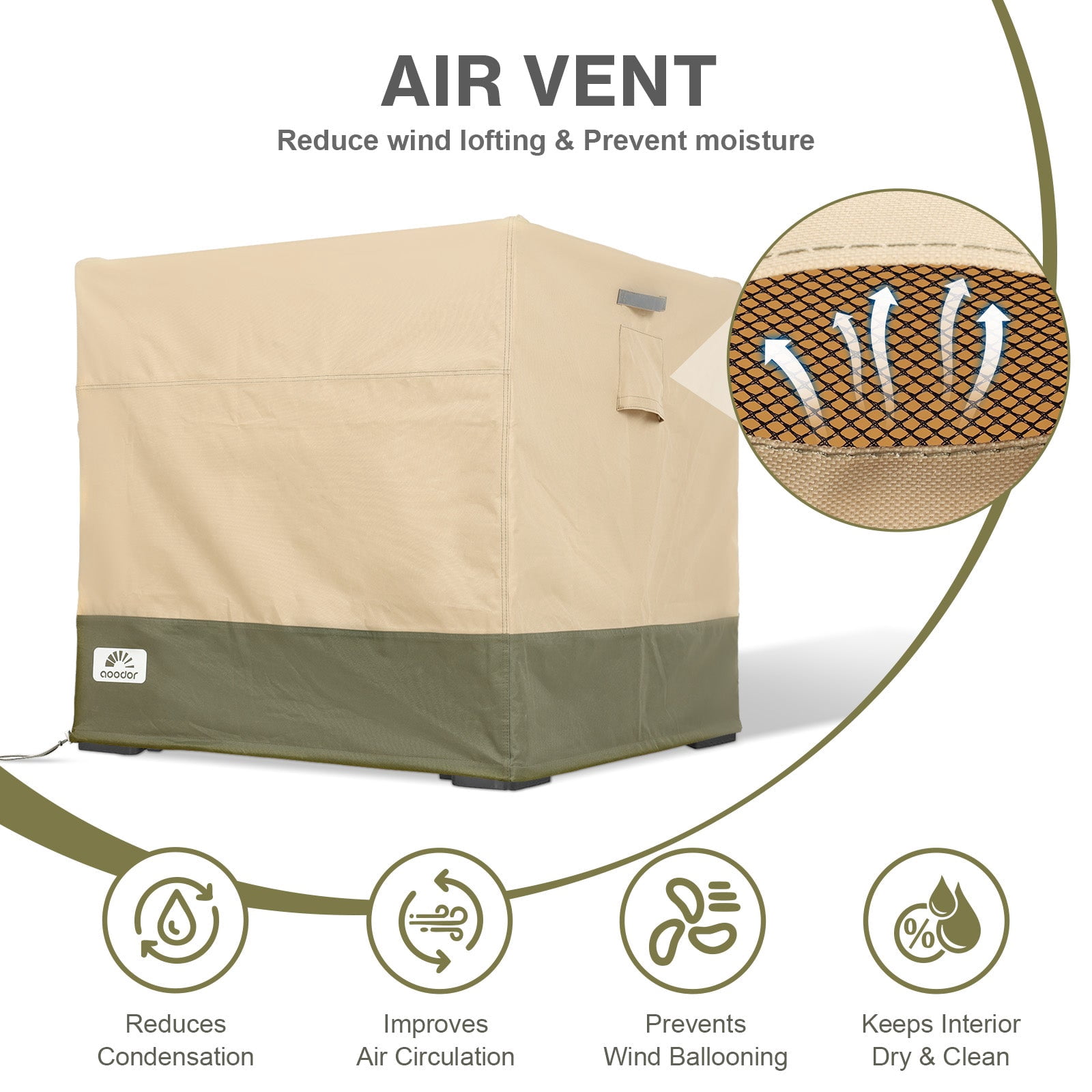 Aoodor Heavy Duty Patio Chair Cover, 600D Waterproof Oxford Patio Furniture Seat Covers with Air Vents for Cube Chair/ Deep Seat/ Outdoor Swivel, 38"W x 38"D x 36"H