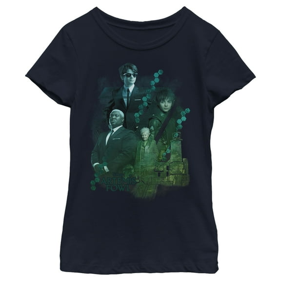 Girl's Disney Artemis Fowl Group Shot Graphic Tee Navy Blue X Small