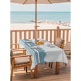 thumbnail image 2 of Outdoor Tablecloth with Umbrella Hole for Patio/Picnic/Party/Camping, Blue Striped Waterproof Table Cloth Rectangle Table Cover Washable, Abstract Modern Geometric Stripes (60"x 102"), 2 of 8