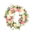 thumbnail image 2 of perfeclan Artificial Flower Wreath Spring Summer Wreath Decorative Front Door Wreath Floral Wreath for Indoor Outdoor, Wall, Home Decor, 2 of 5