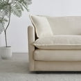 thumbnail image 5 of Modern Beige Chenille Oversized L-Shaped Sectional Sofa with Reversible Ottoman (220×80×75cm), 5 of 10