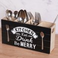 thumbnail image 3 of Goriertaly Black Wooden Cutlery Box Durable Structure Wide Application Wooden Utensil Organizer For Kitchen, 3 of 6