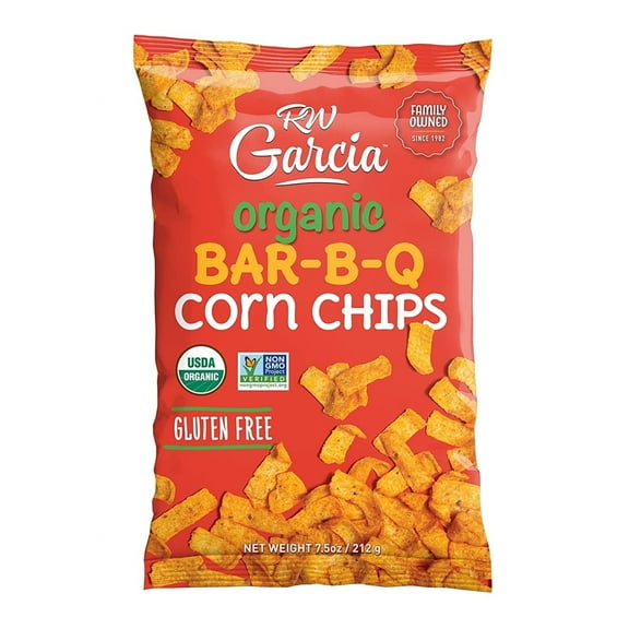 RW Garcia Organic BBQ Corn Chips, Gluten Free, 7.5oz bags, 4 pack