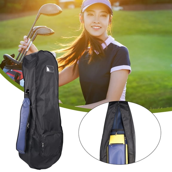 Opvise Portable Folding Golf Bag Rain Cover Dust-proof & Waterproof Oxford Cloth Rain Protection Cover for Golf Bag Heavy Duty Club Bag Raincoat for Golfer Women Men