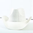 thumbnail image 5 of FUZHIQ Vintage Western Cowboy Straw Hat for Men Women Curved Brim Summer Outdoor Sun Cap for Beach Vacation,One Size, 5 of 5