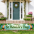 thumbnail image 5 of LUUFILx St Patrick's Day Banner Background Rainbow Clover Horseshoe Celebration Backdrop Party Supplies Photography Props Holiday Decorations Event Decor, 5 of 8
