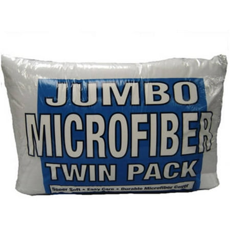 100% Polyester Jumbo Bed Pillows in 20" x 28" Set of 2