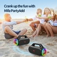 thumbnail image 3 of MIFA WildBox Portable Bluetooth Speaker,60W RMS Stereo Bluetooth 5.3 Wireless Speakers with 2 Subwoofers,2 Tweeters and LED Light, IPX7 Waterproof, 24H Playtime,BassUp Loud Speakers for Outdoor, 3 of 9