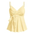 thumbnail image 3 of WNVMWI V Neck Tank Tops for Women V Neck Spaghetti Strap Camisole Top Ladies Sleeveless Elegant Blouse Yellow XL, 3 of 3