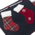 thumbnail image 3 of JWH Handmade Decorative Festive Red and Plaid Stocking Christmas Pillows Covers 12*20inch Navy Blue, 3 of 7