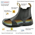 thumbnail image 4 of SAFETOE Men's Safety Boots with Lightweight Wide Fit Steel Toe Cap, Black Waterproof Slip On Cow Leather Work boots, 4 of 9