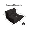 thumbnail image 4 of WHGBJA Lazy Floor Sofa Lounge Bean Bag Chair, Teddy Material Togo Sofa Soft Upholstered Accent Chair, Black, 4 of 9