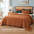 Luxury Ruched Quilt Set Queen Sizet Orange - Walmart.com