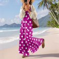 thumbnail image 6 of Polka Dot Jumpsuits for Women Summer Casual Boho Wide Leg Overalls Loose Fit Sleeveless Rompers with Pockets(Purple,XL）, 6 of 8