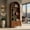 Walnut, variant on Demi Bonn 70" Tall Farmhouse Arched Hall Tree with Bench & Shoe Storage, Mudroom Organizer, Entryway Coat Rack with 4 Metal Hooks & 2 Fluted Cabinet Doors, Natural