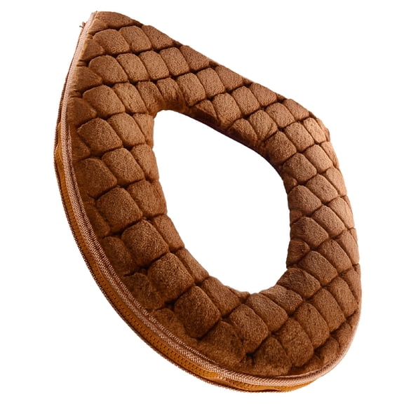 LAMIRO Toilet Seat Cover Soft and Thick Warm Washable Toilet Cover Cushion Fabric Fluffy Toilet Cover
