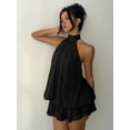 thumbnail image 6 of Women'S Halter Backless Bodycon Mini Dress Fashion Casual Summer Party Dress Black S, 6 of 10