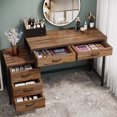 thumbnail image 4 of Coiffeuse avec 5 Tiroirs, Table de Maquillage Coiffeuse Table de Toilette (Sans Miroir), Brun Rustique, 4 of 7