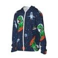 thumbnail image 2 of Kll Dinosaur Astronaut Space Surfing Print Men'S Women’s Upf 50+ Sun Protection Outdoor Hoodie Jacket Long Sleeve Fishing Hiking Performance Shirt- Small, 2 of 8