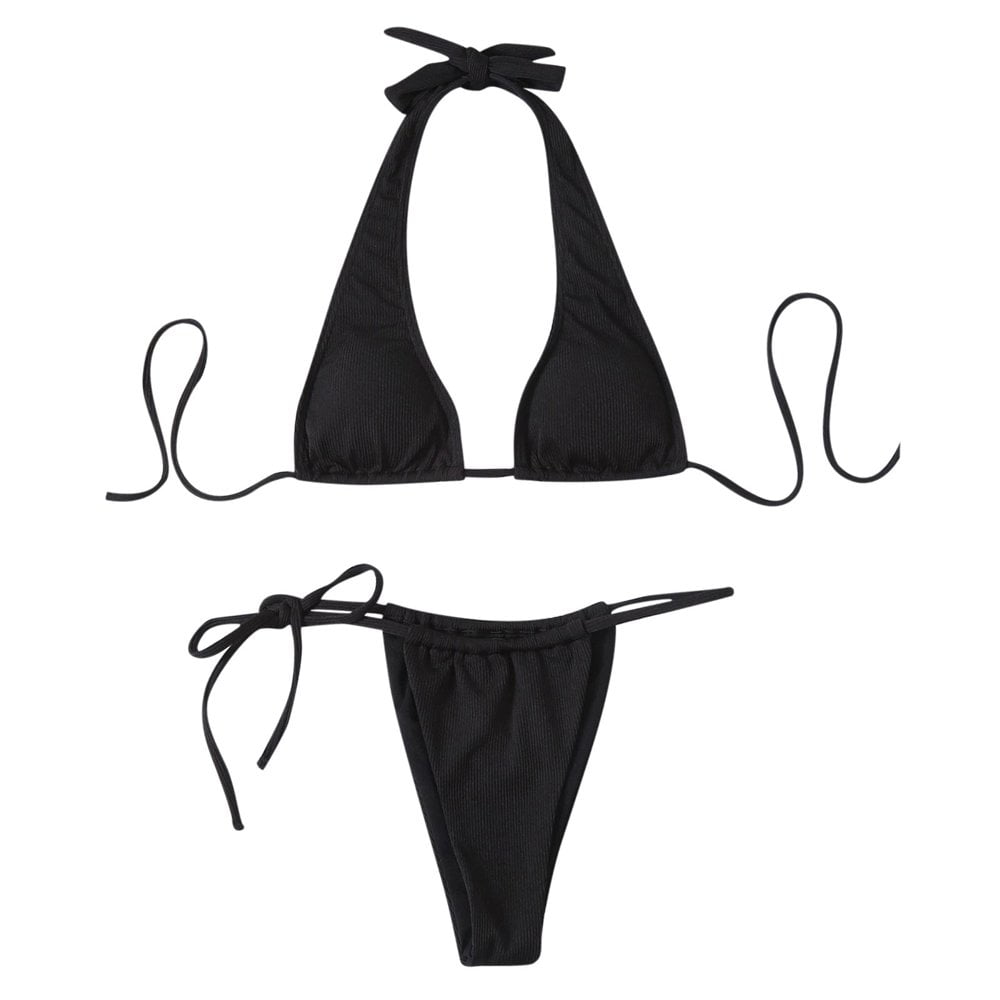 Bikini Donna Sexy Push Up Brasiliano - Costume Da Bagno Bandage, Bandeau, Vita Alta - Foto 3