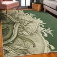thumbnail image 3 of Mandala Decorative Rug, Traditional Ornamental Lace Border Swirled Flower Lines Eastern Folk Art, Quality Carpet for Bedroom Dorm and Living Room, 6 Sizes, Forest Green, by Ambesonne, 3 of 4