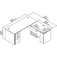 thumbnail image 6 of Scranton & Co Furniture 72W Sit to Stand L Shaped Desk Office Set in Cherry, 6 of 7