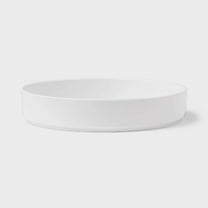 42oz Plastic Dinner Bowl White - Dishwasher & Microwave Safe, Round Shallow Bowl, 9.125" Diameter